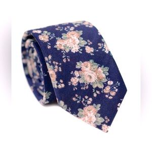 Floral Print Skinny Necktie